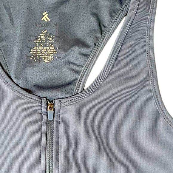 Blue womens Zip-Front  Sports Bra - Picture 10 of 12